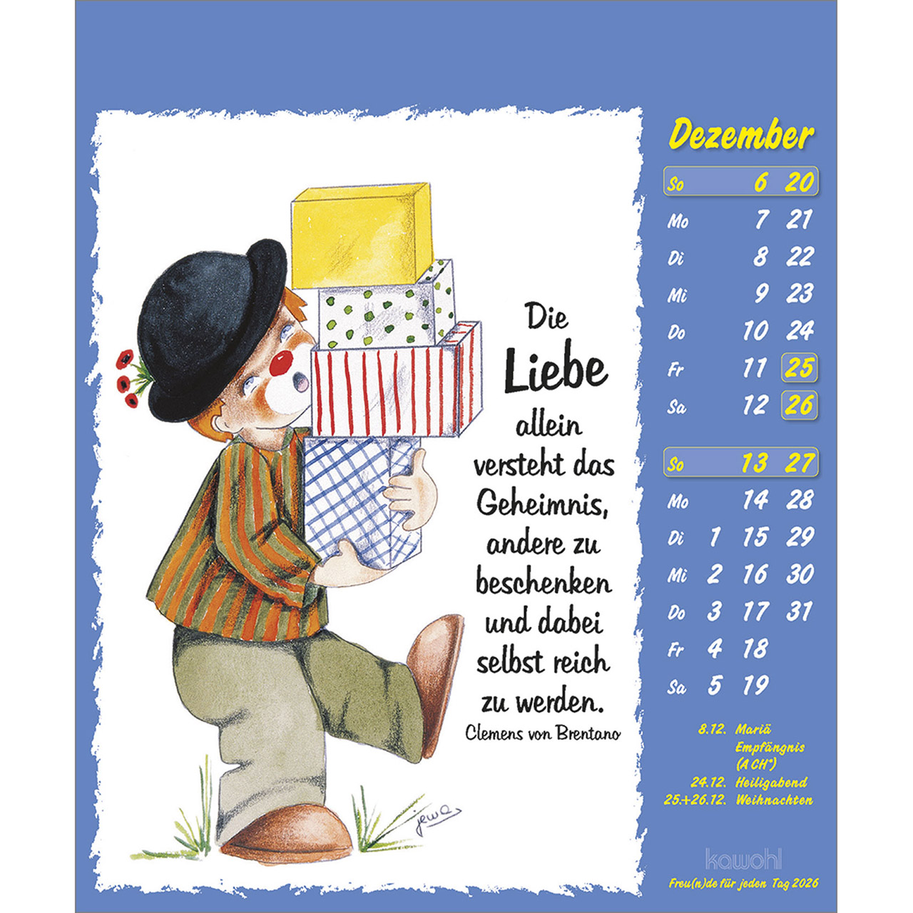 Postkartenkalender - Freu(n)de für jeden Tag 2026