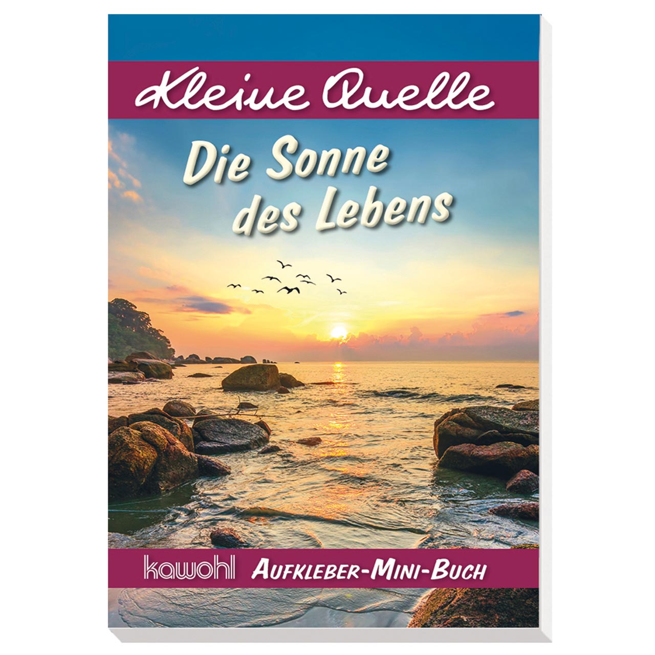 Die Sonne des Lebens Aufkleberbuch - Die Sonne des Lebens - Sonnenuntergang Meer Steine Vogelschwarm