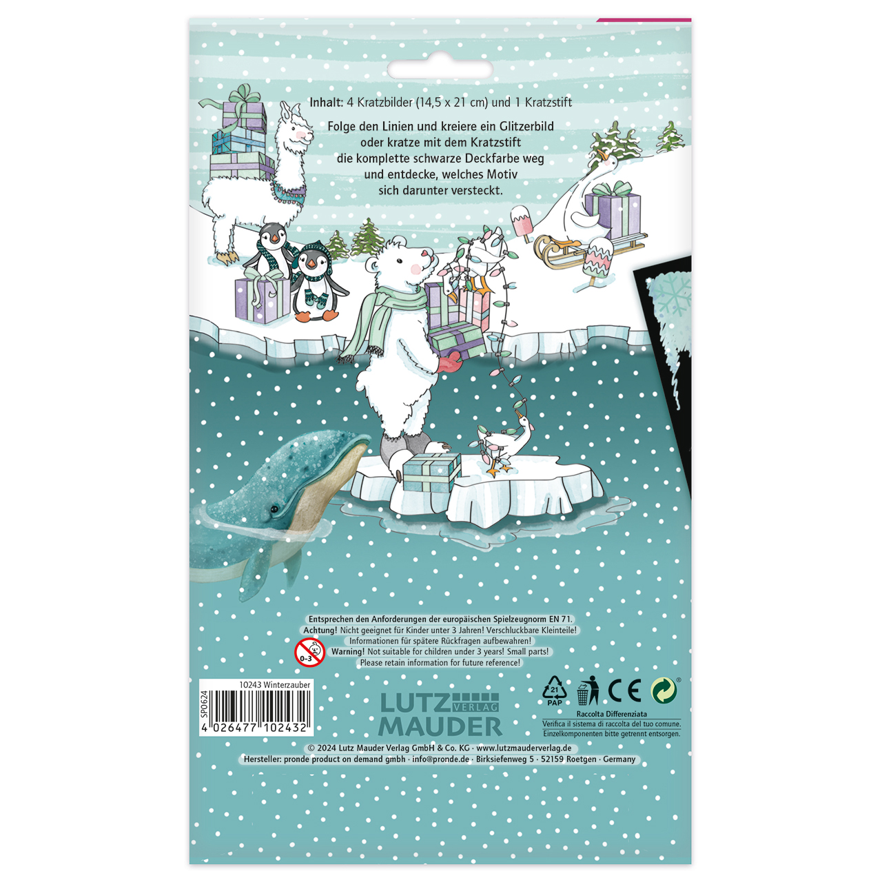 Spiel & Spaß - Winterweihnachtsfreude - Lama Eisbär Tannenbaum Weihnachtsbaum Eisscholle Geschenk Schnee