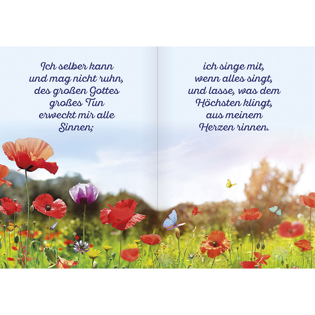 Grußheft - Geh aus, mein Herz, und suche Freud - Klatschmohn Blumenwiese
