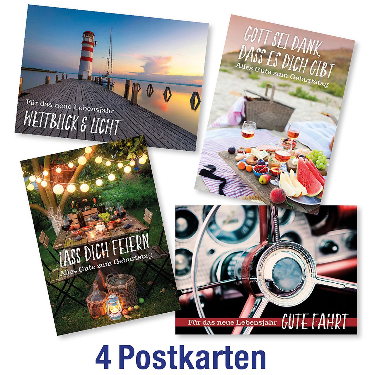 Postkartenserie 4 x 1 Geburtstag