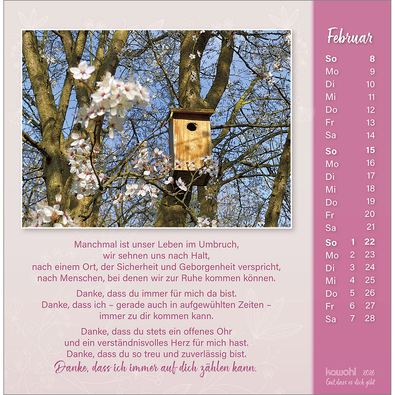 Postkartenkalender - Gut, dass es dich gibt 2026