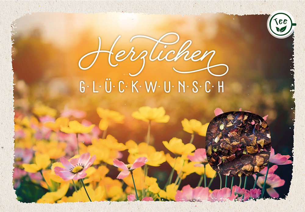 Lebensmittel-Karte - Teekarte 'Herzlichen Glückwunsch'