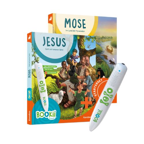 Paket-Angebot - Starter-Set klein (2 Bücher+BOOKii-Stift) - Stift Bookiistift Bücher Baum Kinder Mann Wiese Schaf