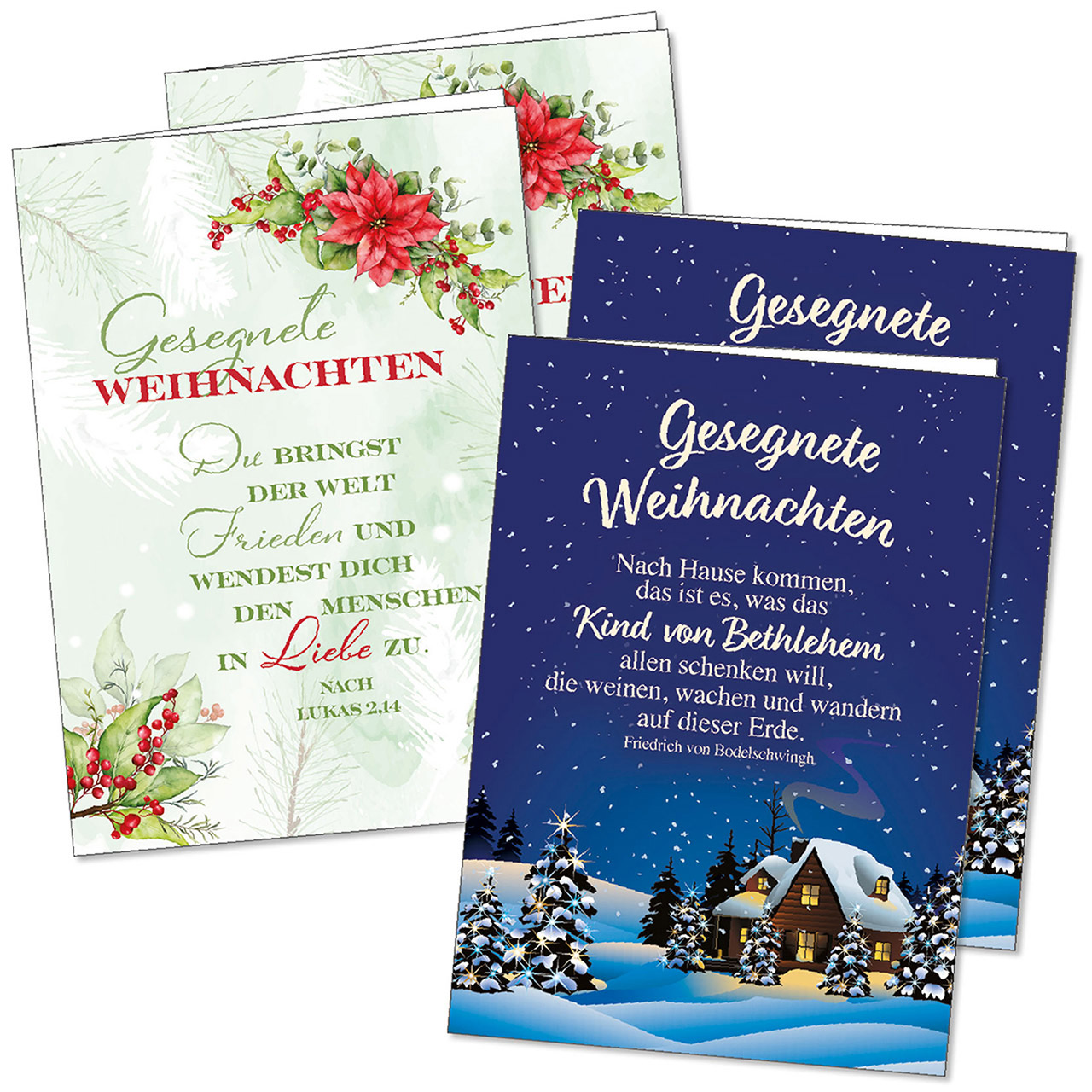 Weihnachts-Faltkartenserie (2 x 2 Faltkarten) Faltkarten-Serie - Weihnachts-Faltkartenserie (2 x 2 Faltkarten) - Weihnachtsmotive