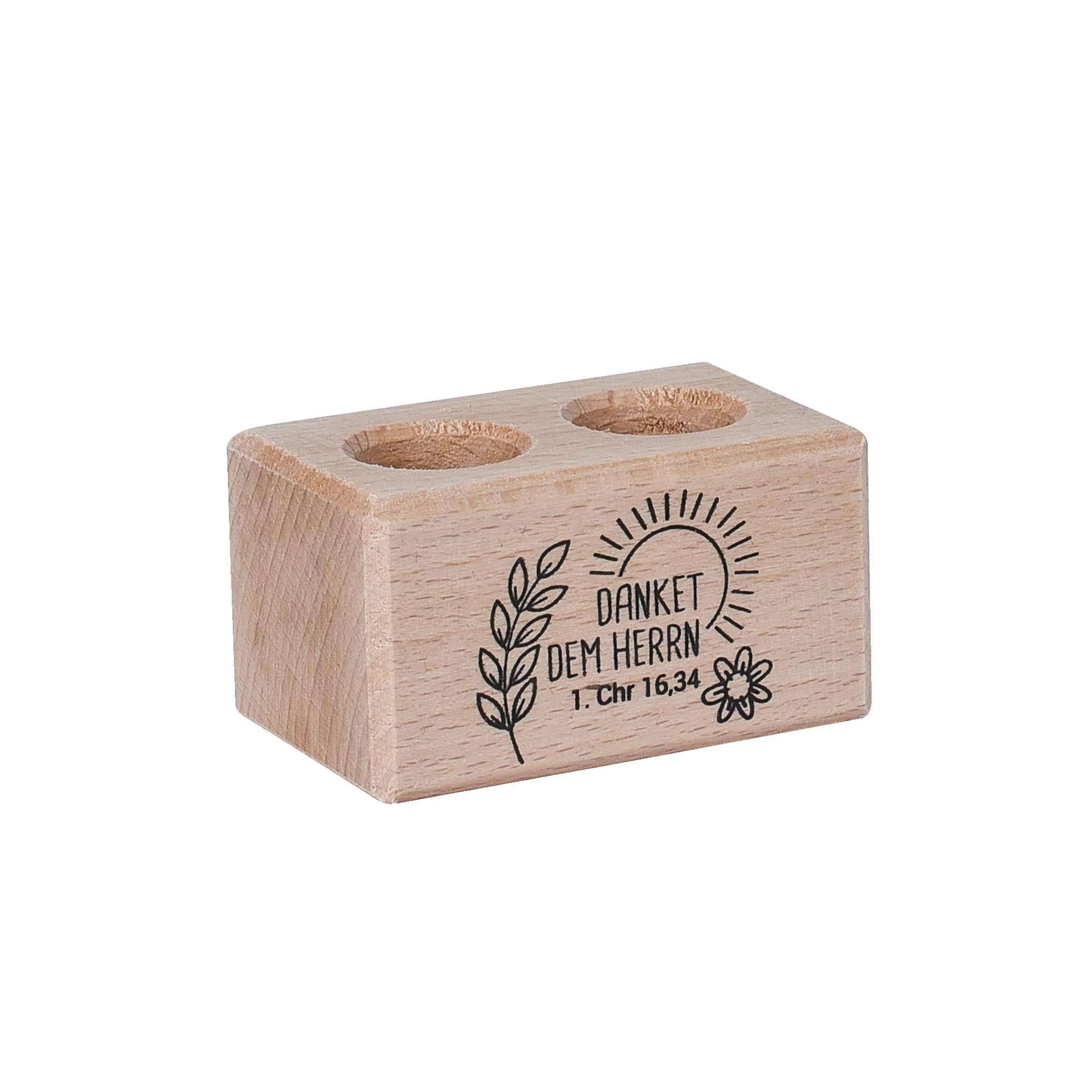 Dekoration - Holzständer für Gewürze - 2er-Block - Ähre Sonne Blume Holz