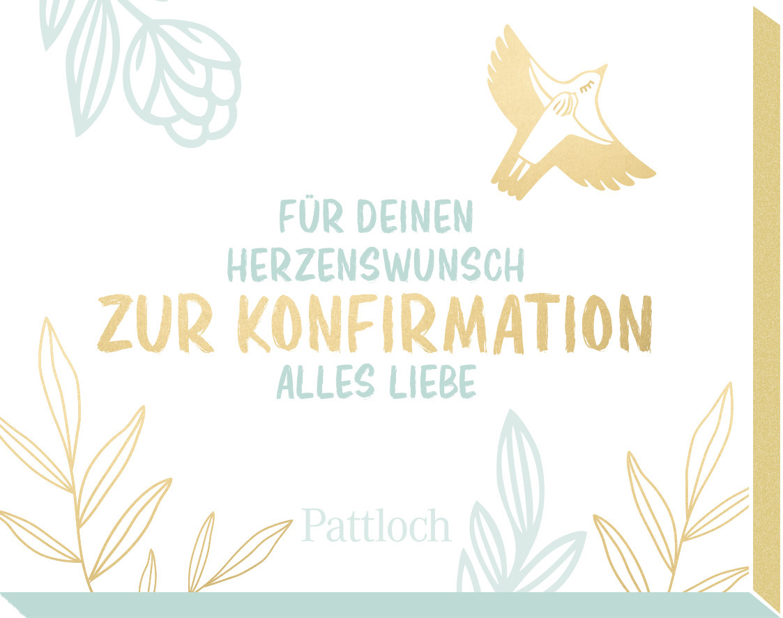 Geschenkverpackung - Für deinen Herzenswunsch - Konfirmation (Box) - Box Taube Blätterzweige