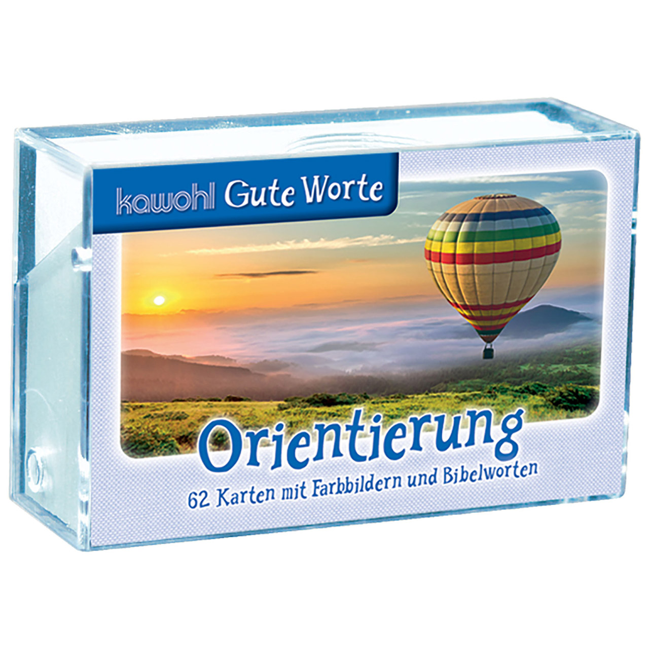 Orientierung Karten-Box Kunststoff - Orientierung - Ballon Berge Sonne