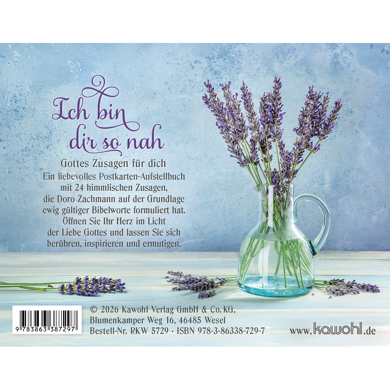 Aufstellbuch - Ich bin dir so nah - Lavendel Vase Glas