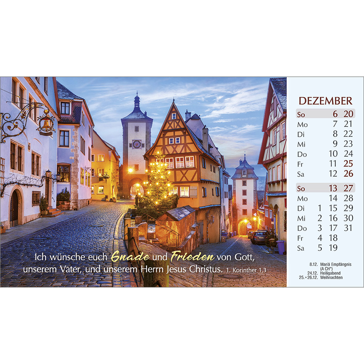 Postkartenkalender - Heute und morgen bin ich geborgen 2026
