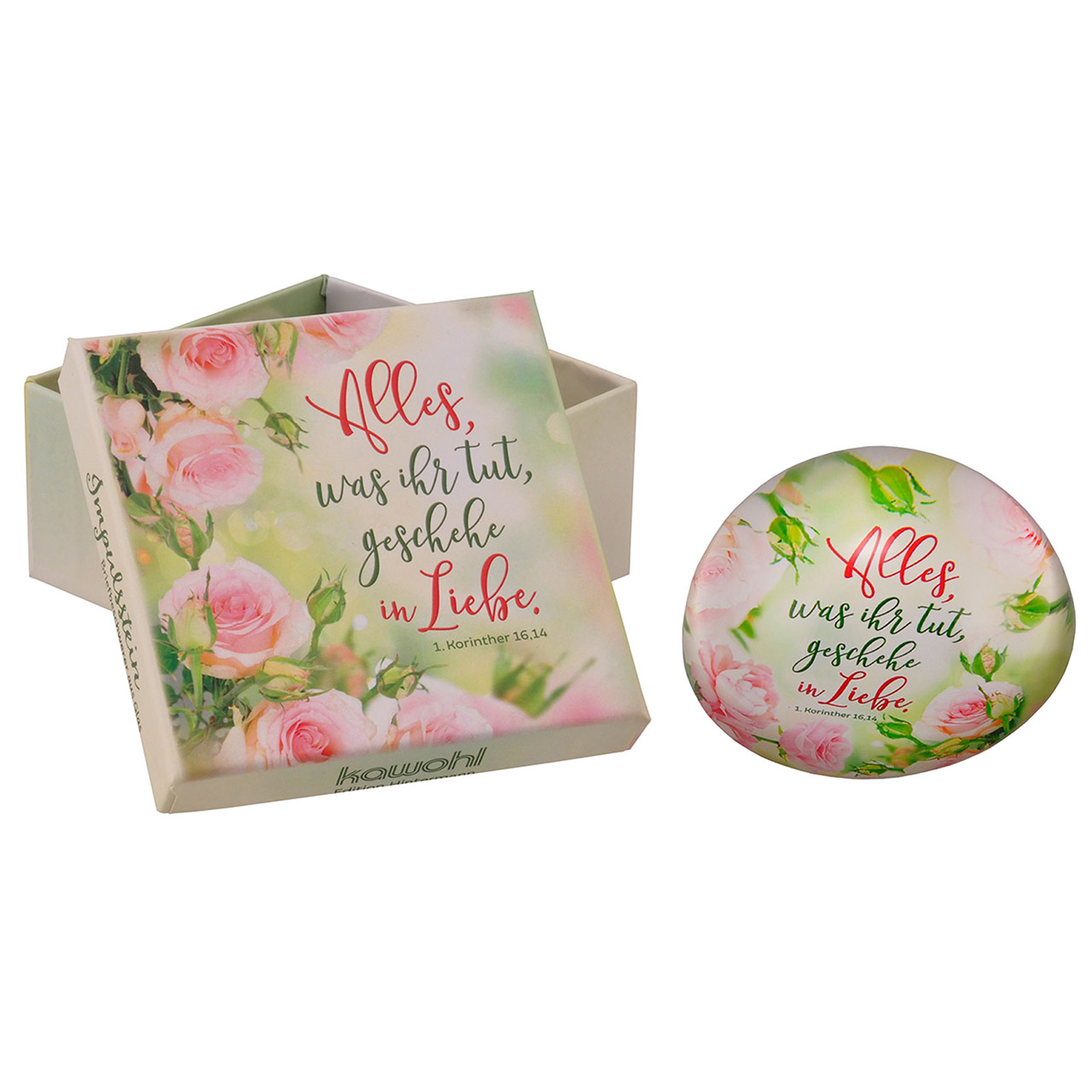 Alles, was ihr tut, geschehe in Liebe. Briefbeschwerer - Alles, was ihr tut, geschehe in Liebe. - Rosen