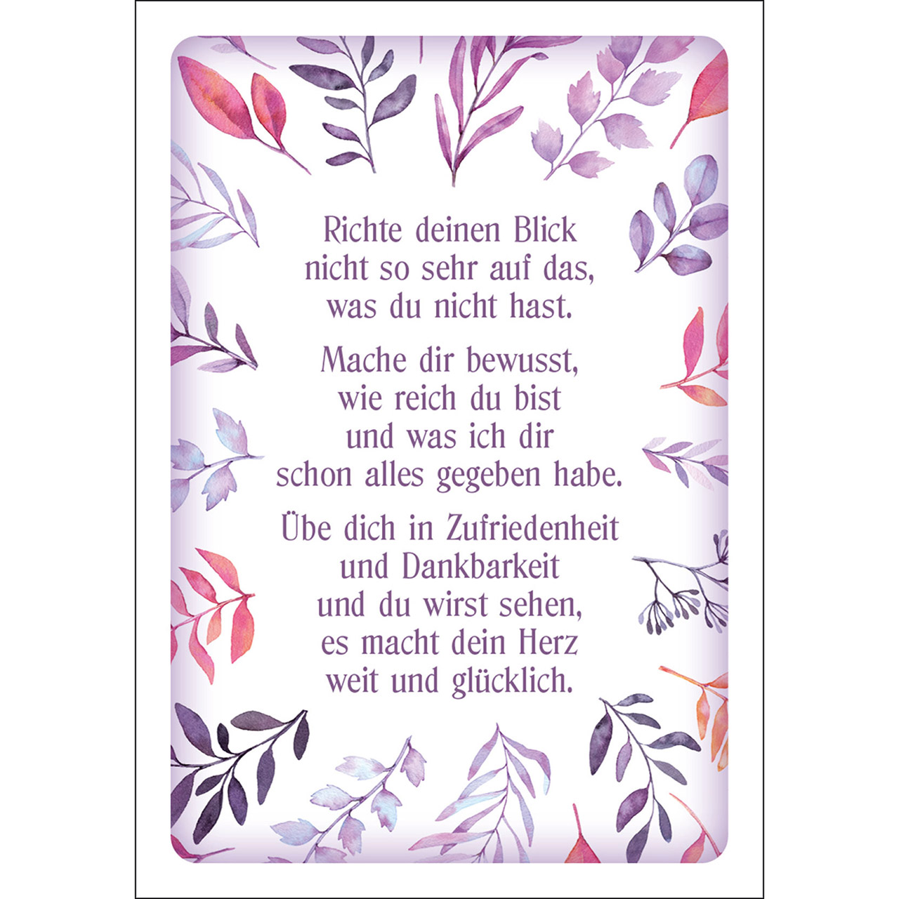 Karten-Box Papier - Ich bin hier, ganz nah bei dir! - Grafik Blätter Zweige