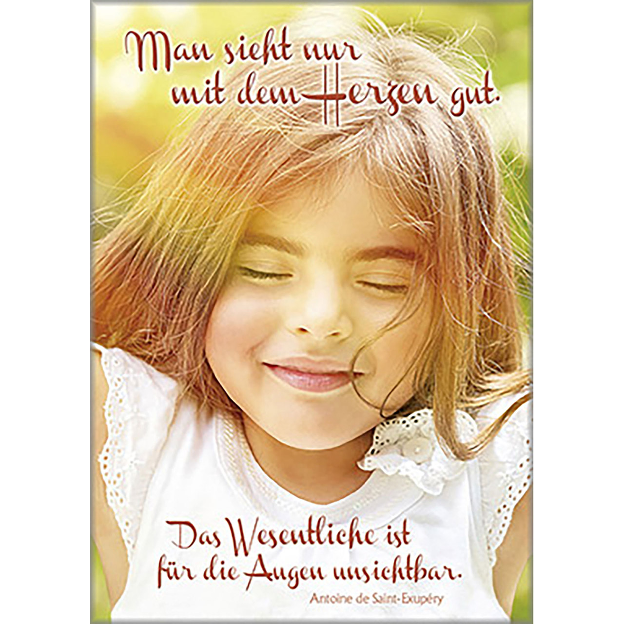 Man sieht nur mit dem Herzen gut Poster - Man sieht nur mit dem Herzen gut - Mädchen Kind mit geschlossenen Augen