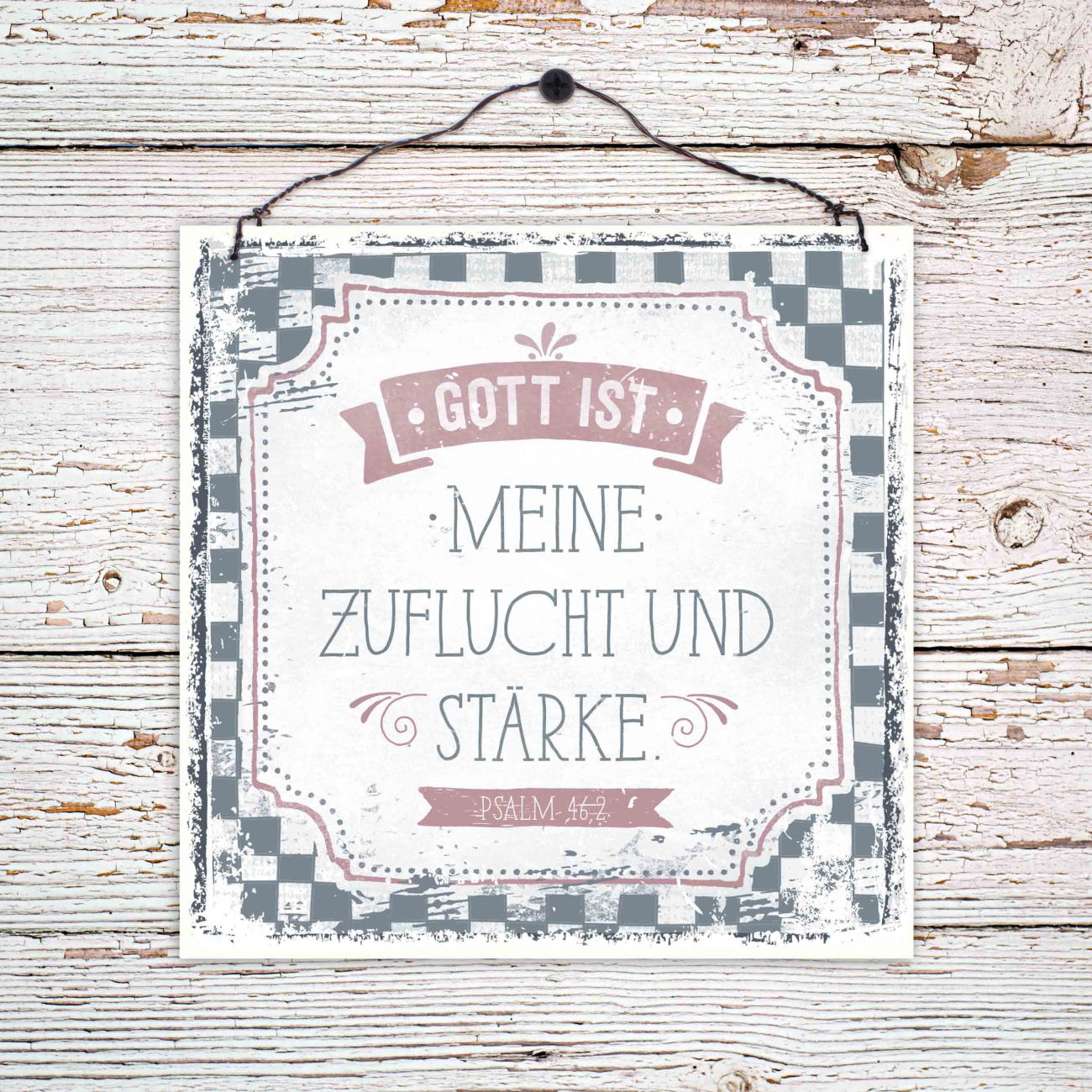 Wanddekoration - Holzschild klein 'Gott ist meine ...'