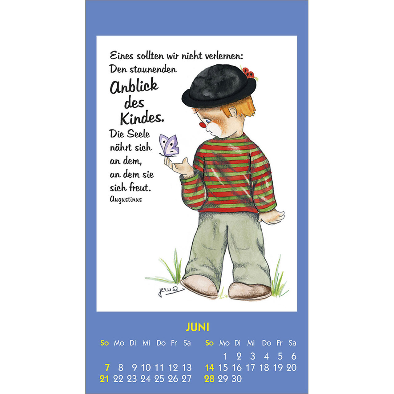 Aufkleberkalender - Kleine Clown-Grüße 2026