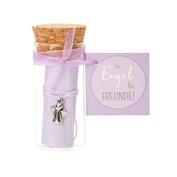 Schmuck & Accessoires - Armband 'Engel im Glas' flieder - Glas Engel Kork flieder