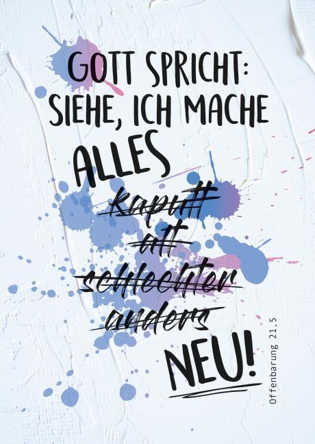 Postkarte 10 Ex. 'Gott spricht: Siehe, ich mache alles neu! Offenbarung 21,5' (K