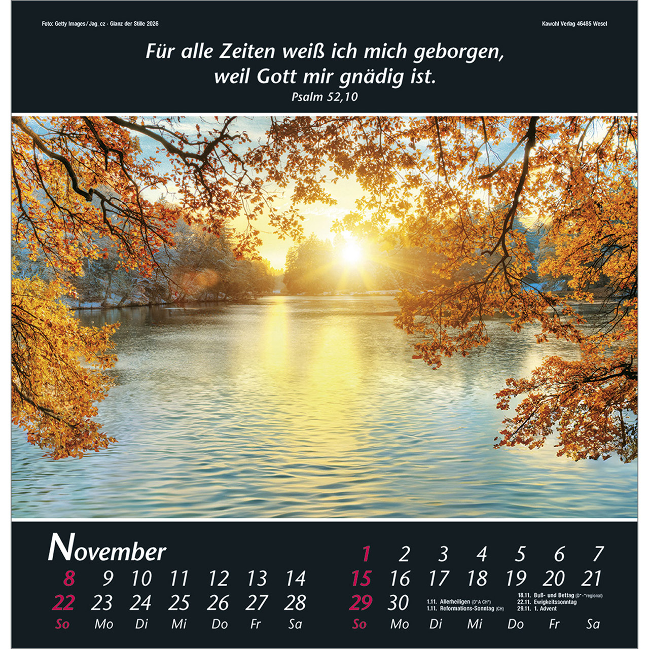Wandkalender - Glanz der Stille 2026