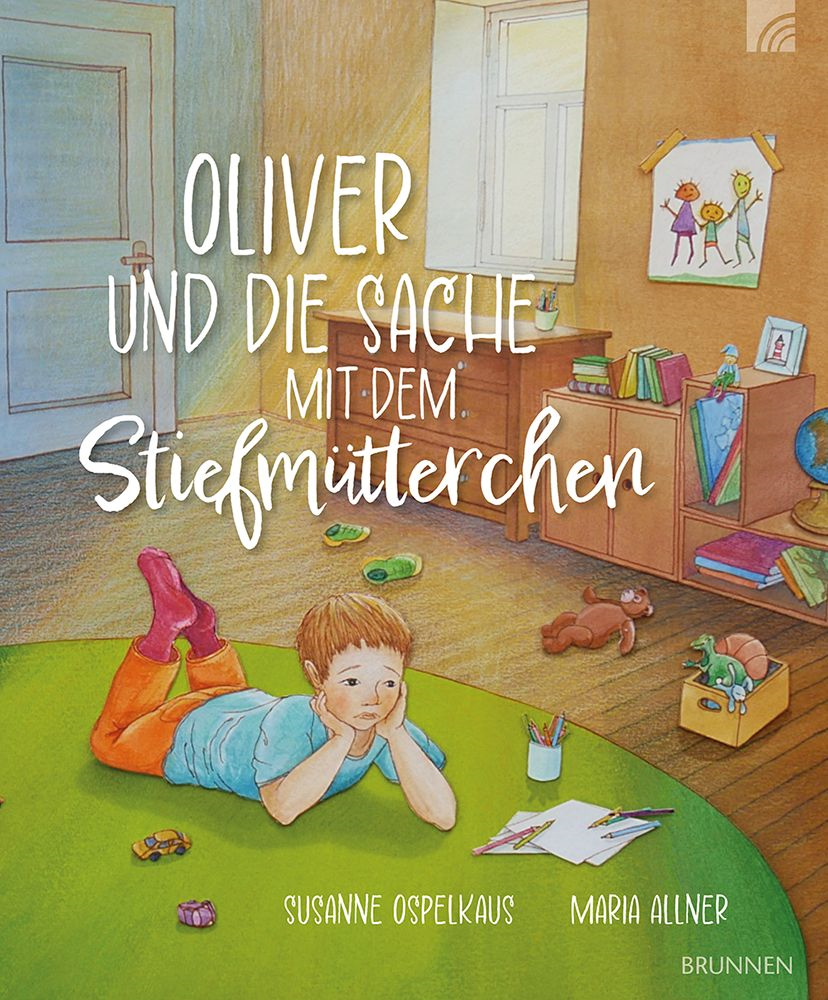 Buch - Oliver und die Sache mit dem Stiefmütterchen - Junge Teppich Spielzeug Teddybär Kommode Regal Fenster Bild