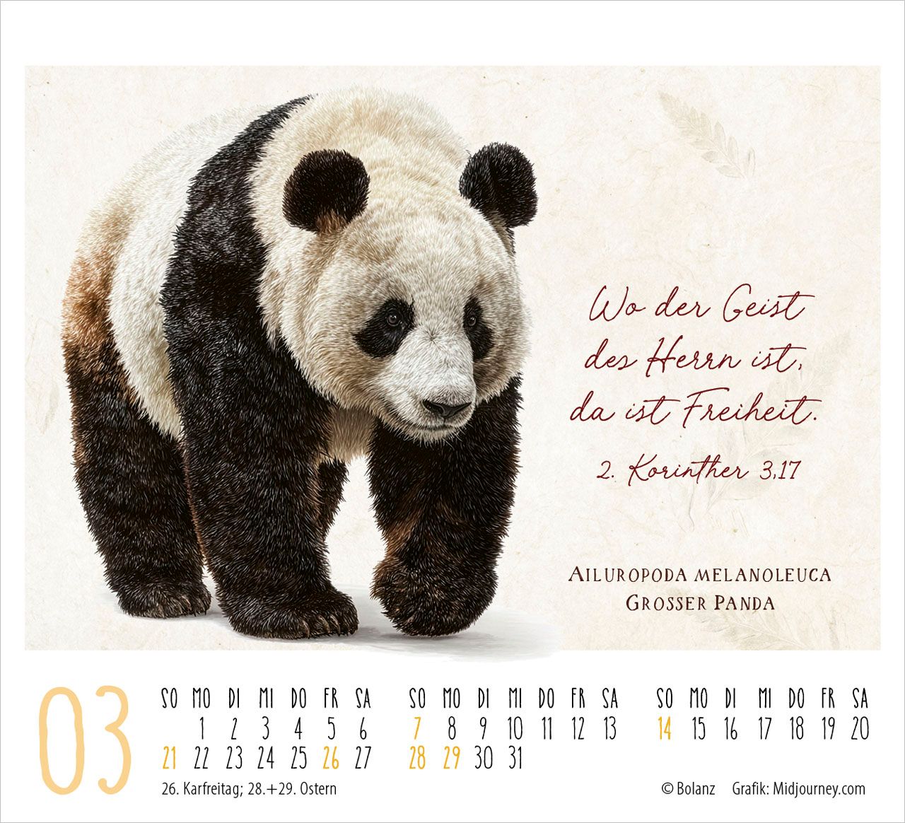 Aufstellkalender - Kunstwerke des Schöpfers 2027