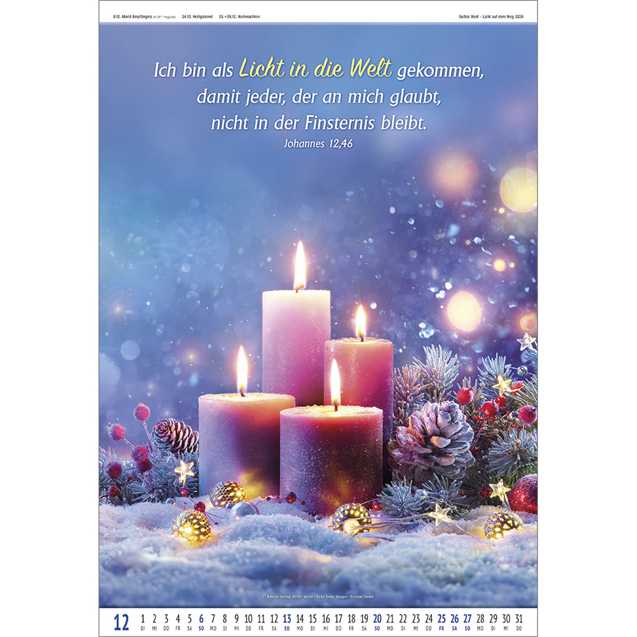 Wandkalender - Gottes Wort - Licht auf dem Weg 2026