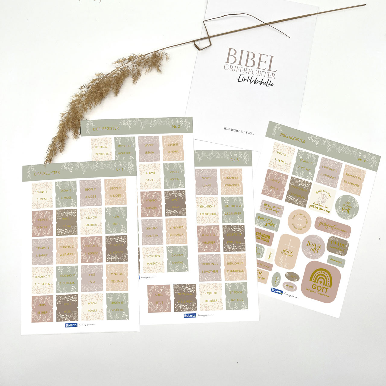 Bibel-Griffregister Floral Bibel-Zubehör - Bibel-Griffregister Floral