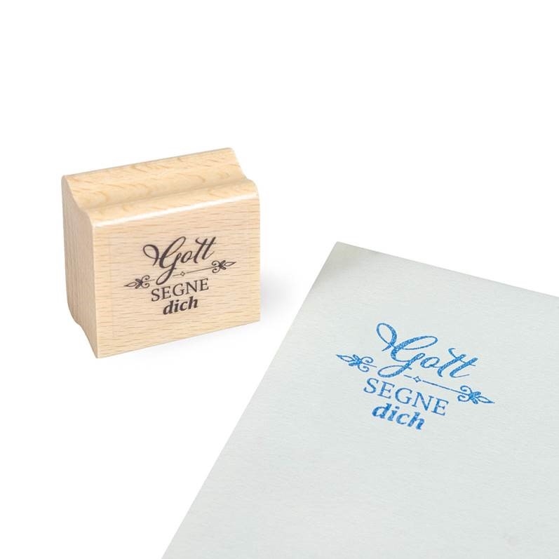 Stempel - Holzstempel 'Gott segne dich'