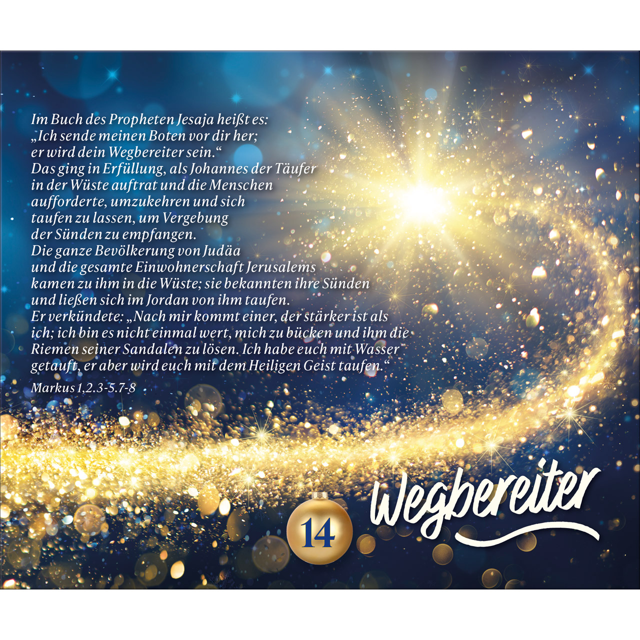 Adventskalender - Wie ein helles Licht in der Nacht - Weihnachtskugel Glas Krippe Maria Josef Jesus Baby Kuh Ochs Esel