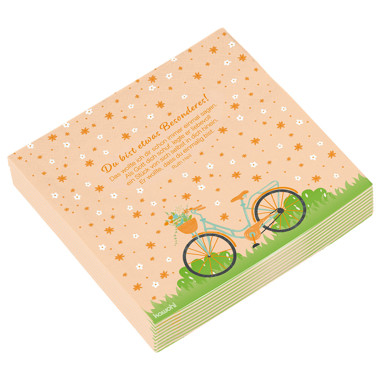 Servietten - Servietten: Du bist einmalig! - Fahrrad Blüten