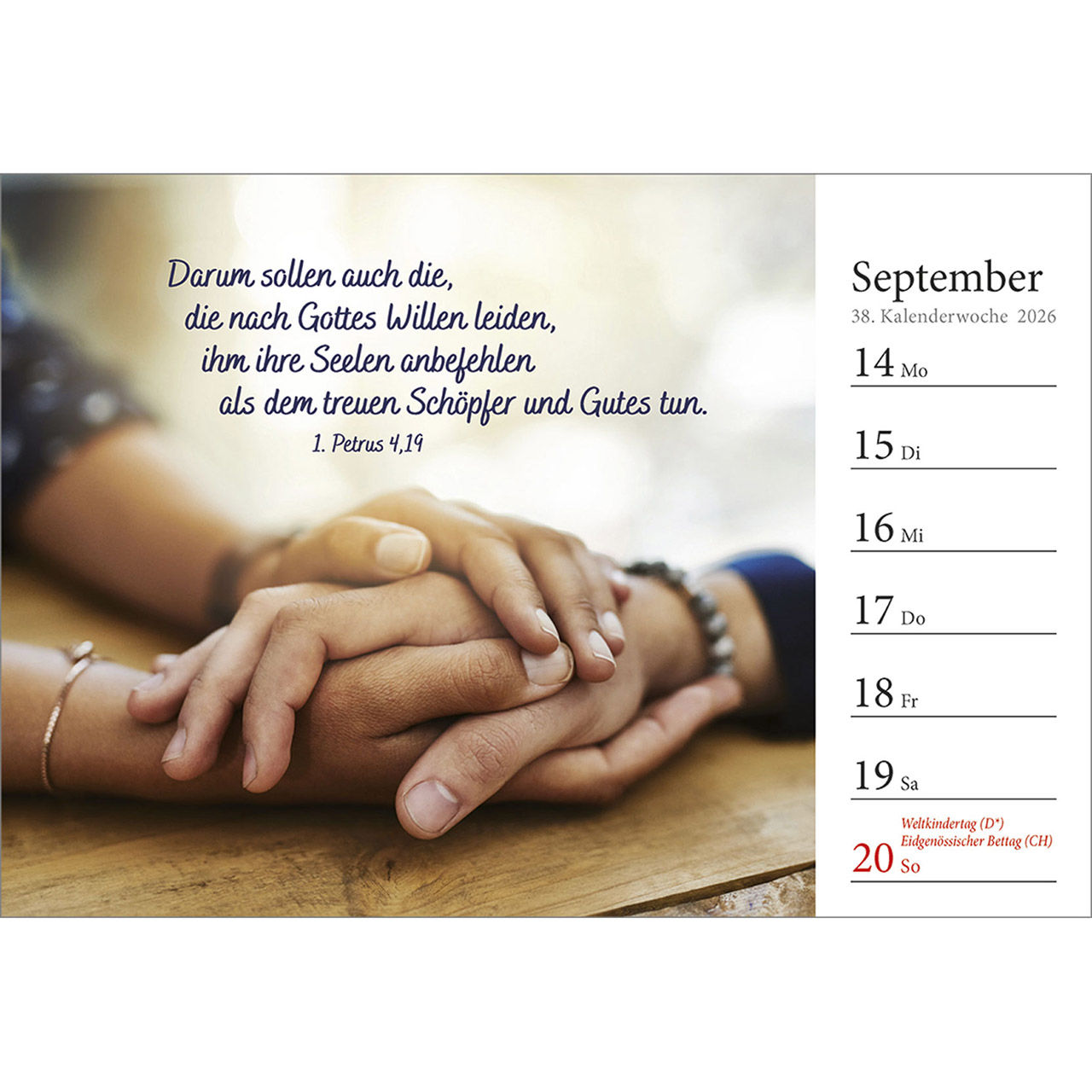 Tischkalender - In deine Hand stell ich den Tag 2026