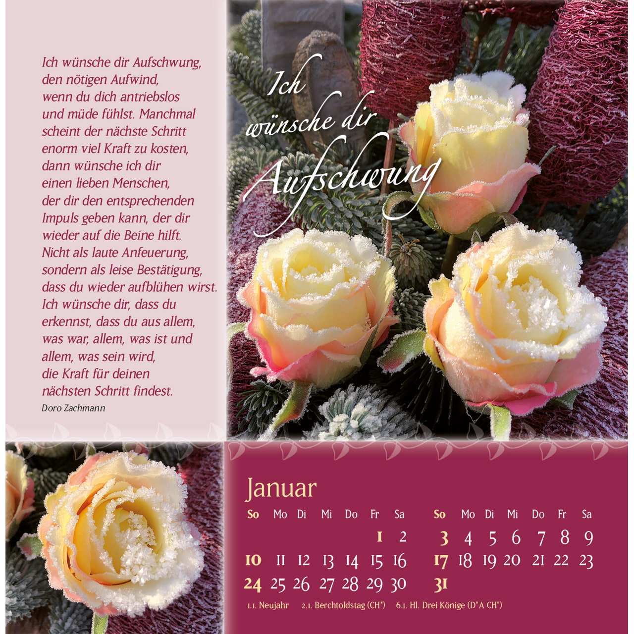 Postkartenkalender - Rosenduft mit lieben Wünschen 2027