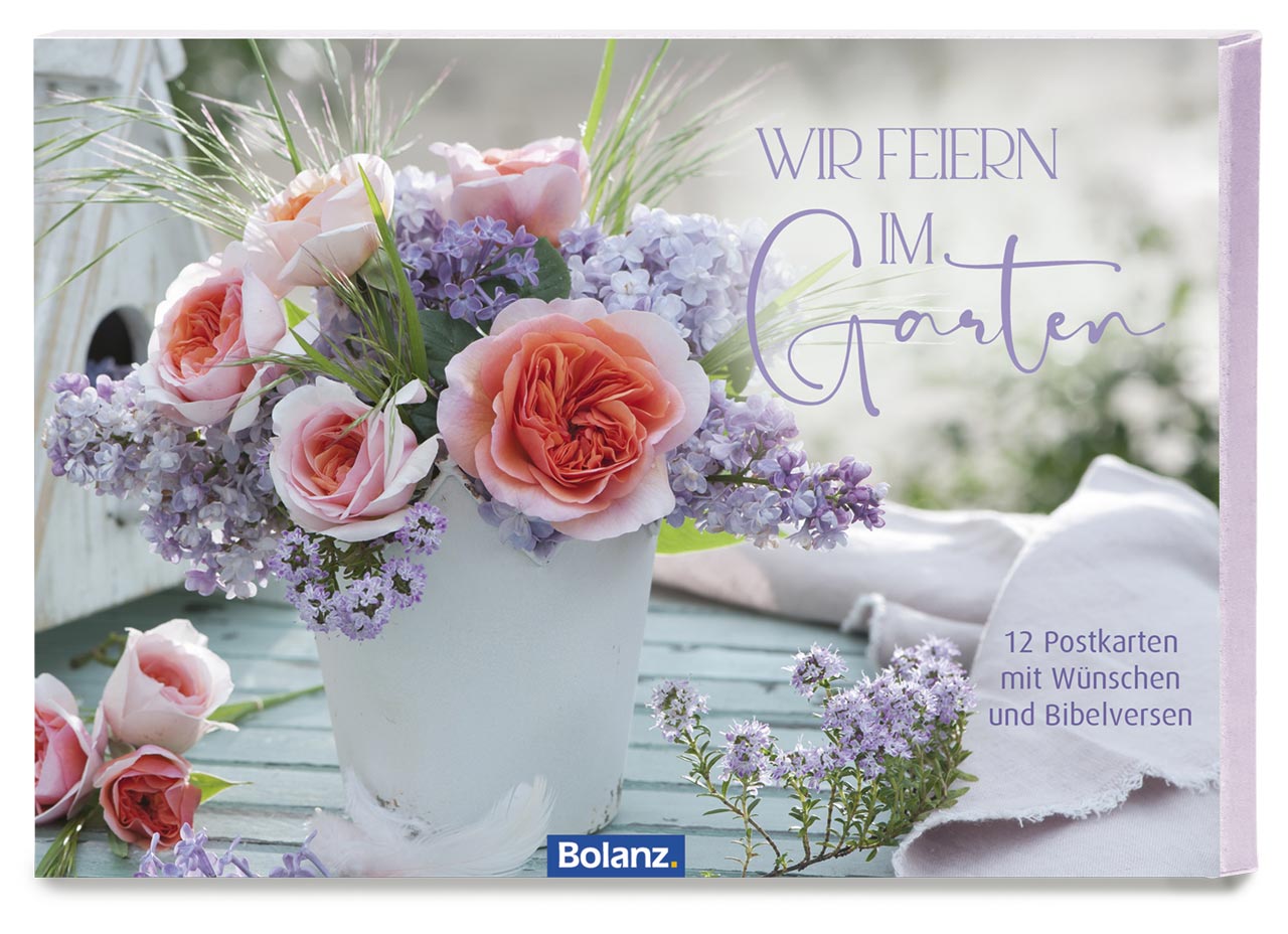 Karten-Box - Postkartenbox 'Wir feiern im Garten'