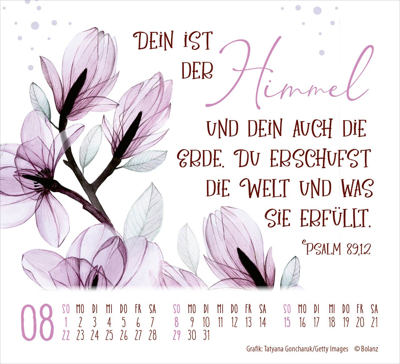 Aufstellkalender - Geschützt in seiner Hand 2027 Minikalender
