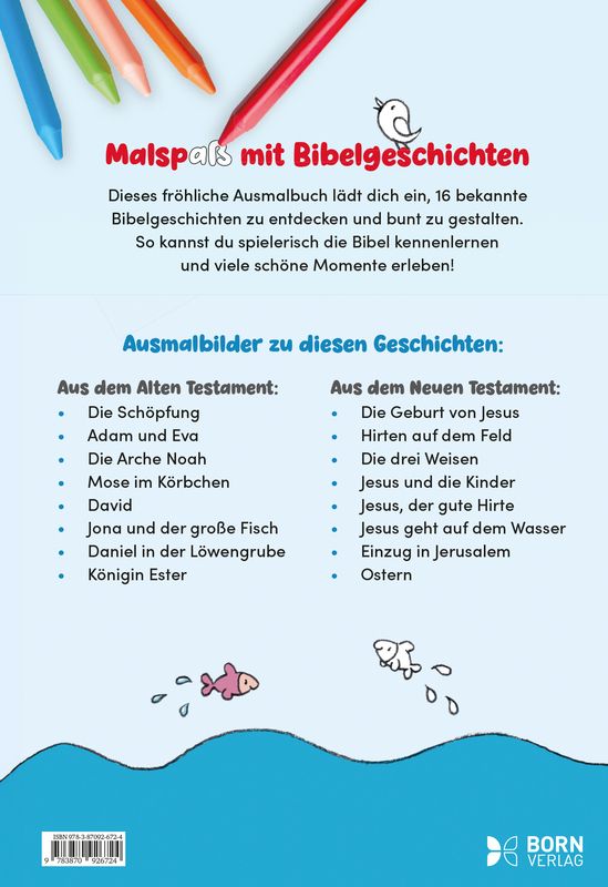 Malbuch - Bibelgeschichten für kleine Künstler