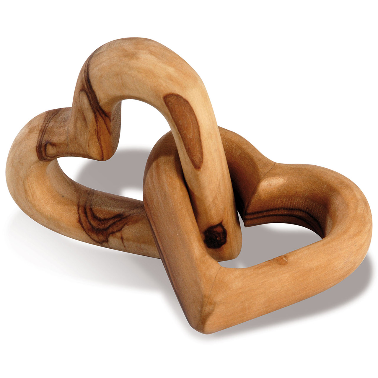 Verschlungene Herzen aus Olivenholz Handschmeichler - Verschlungene Herzen aus Olivenholz - verschlungene Herzen