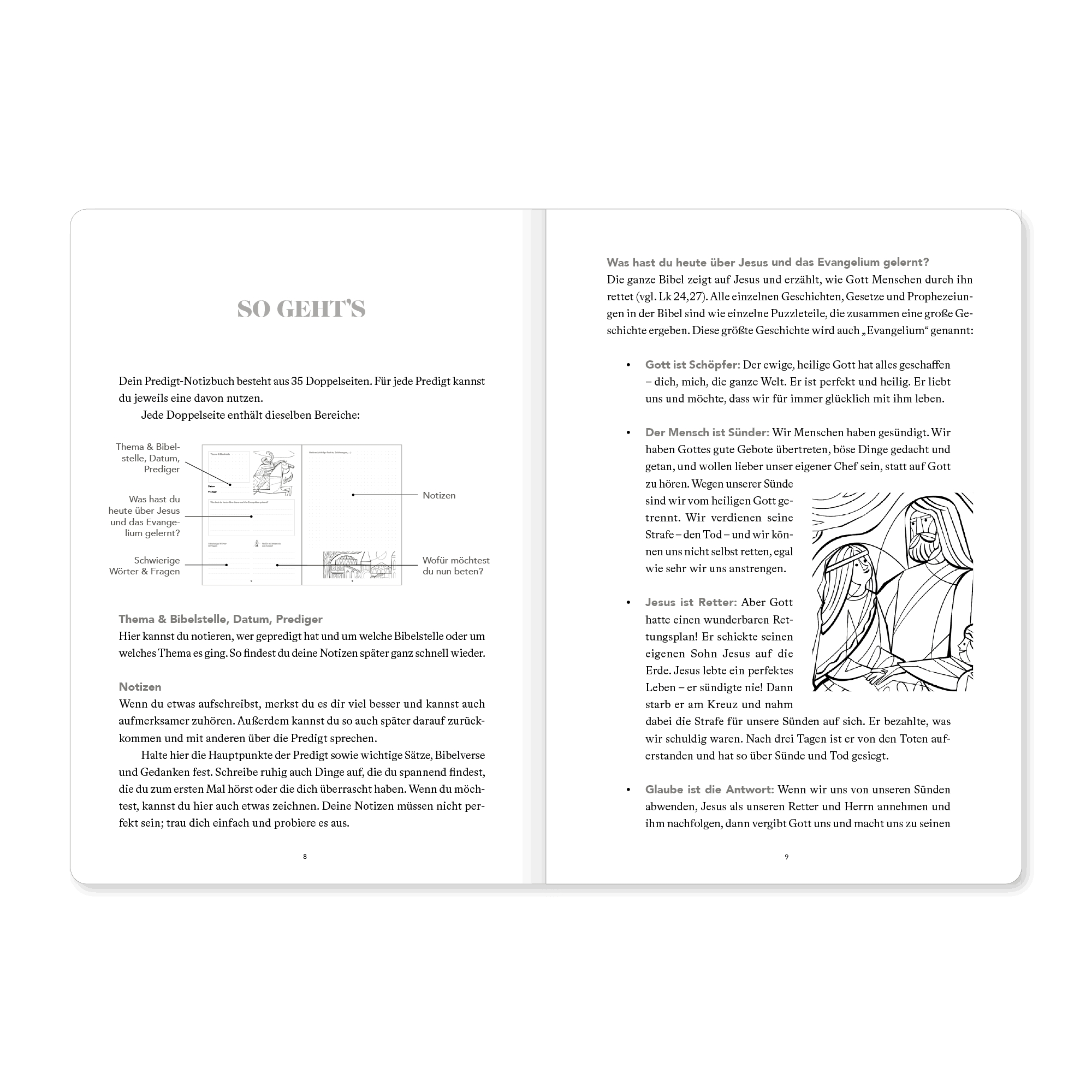 Buch - Predigt-Notizbuch für Kinder