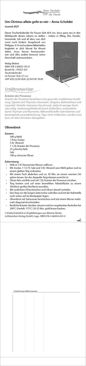 Terminkalender - Für Euch 2027 Streifenterminkalender