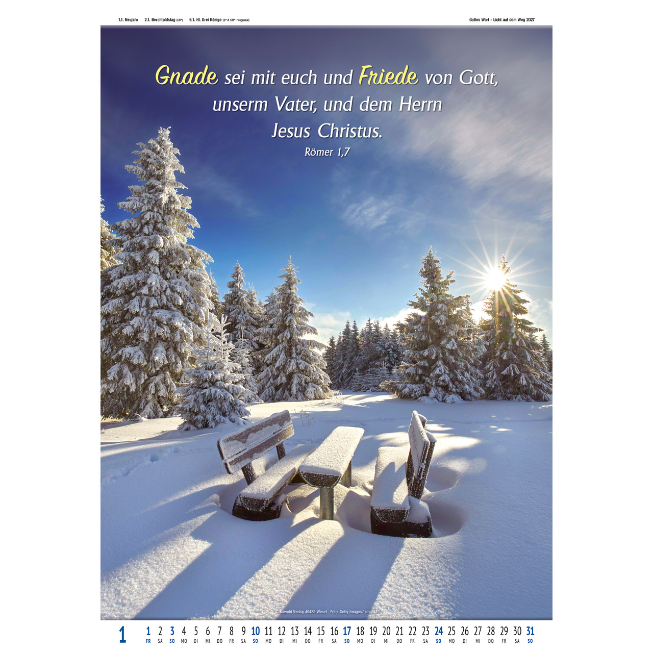 Wandkalender - Gottes Wort - Licht auf dem Weg 2027