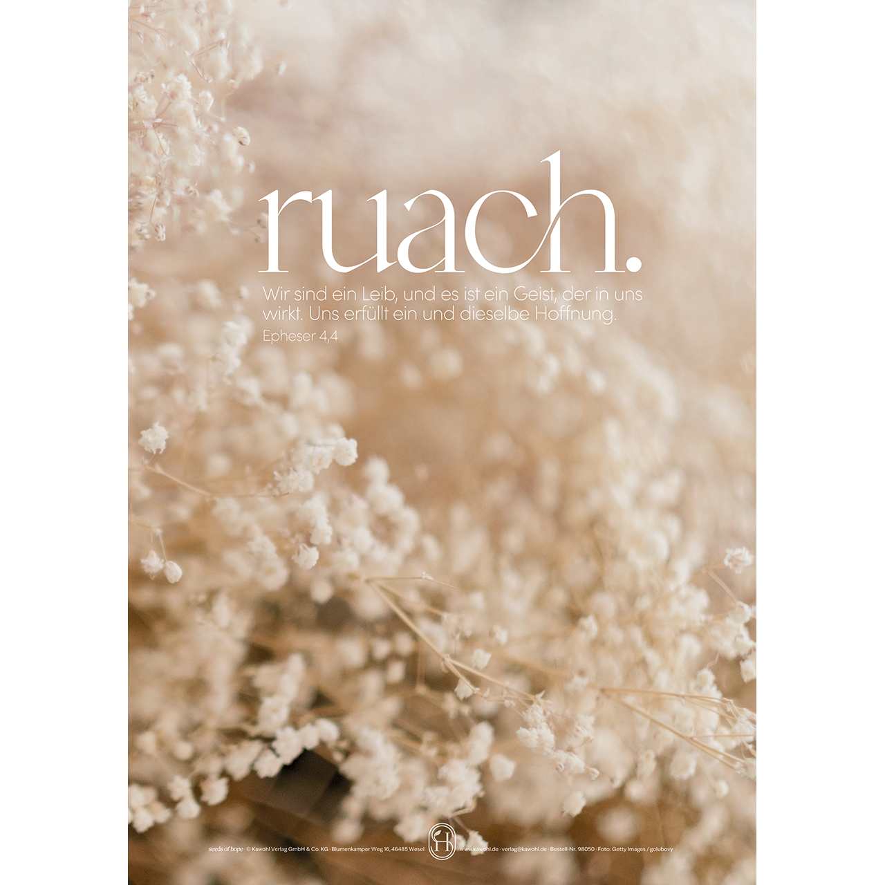 Poster - ruach. yeshua. jahwe. - Trockenblumen