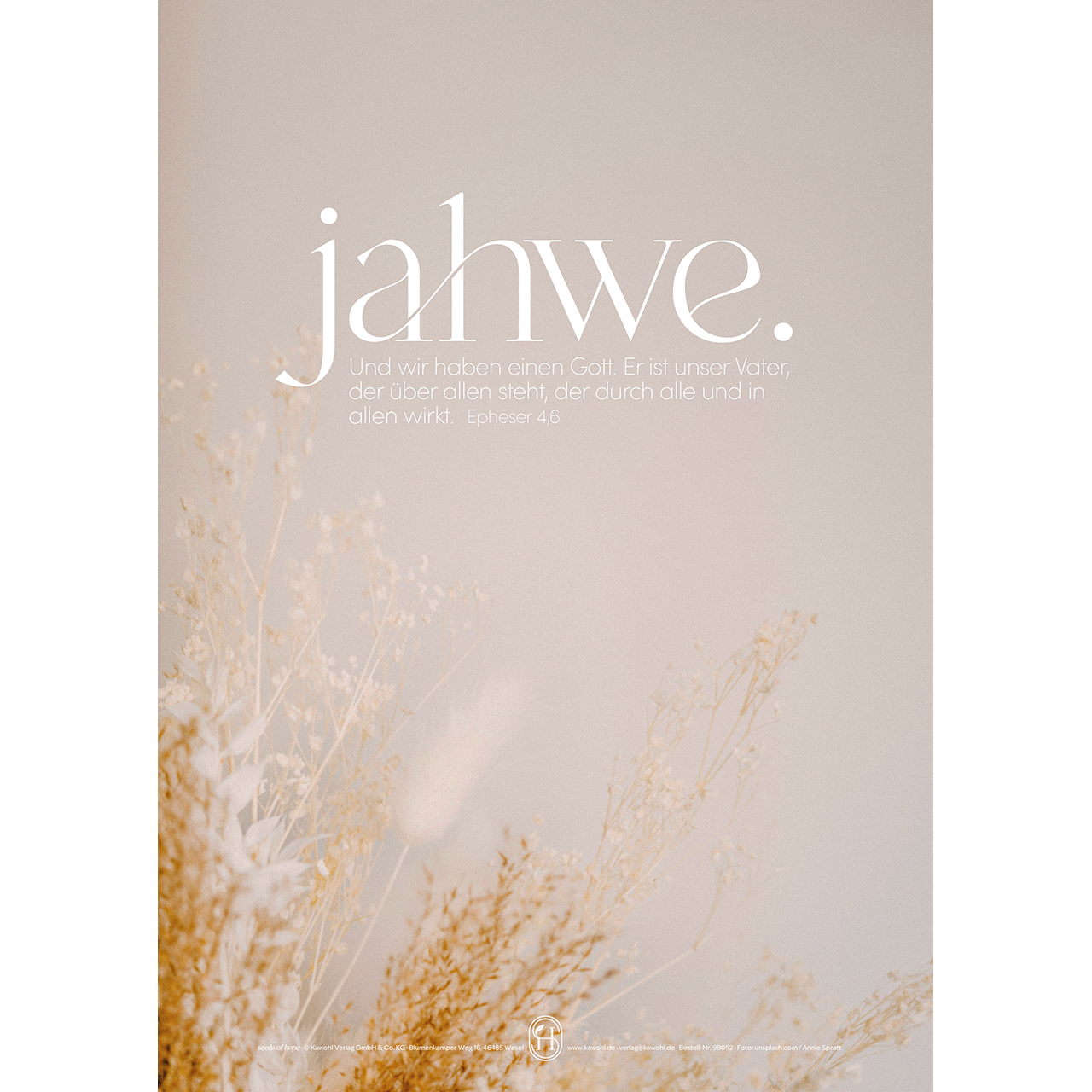 Poster - ruach. yeshua. jahwe. - Trockenblumen