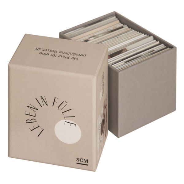 Karten-Box - Leben in Fülle - 40 Wunschkärtchen (Box) - Hand Hut Frau Karte