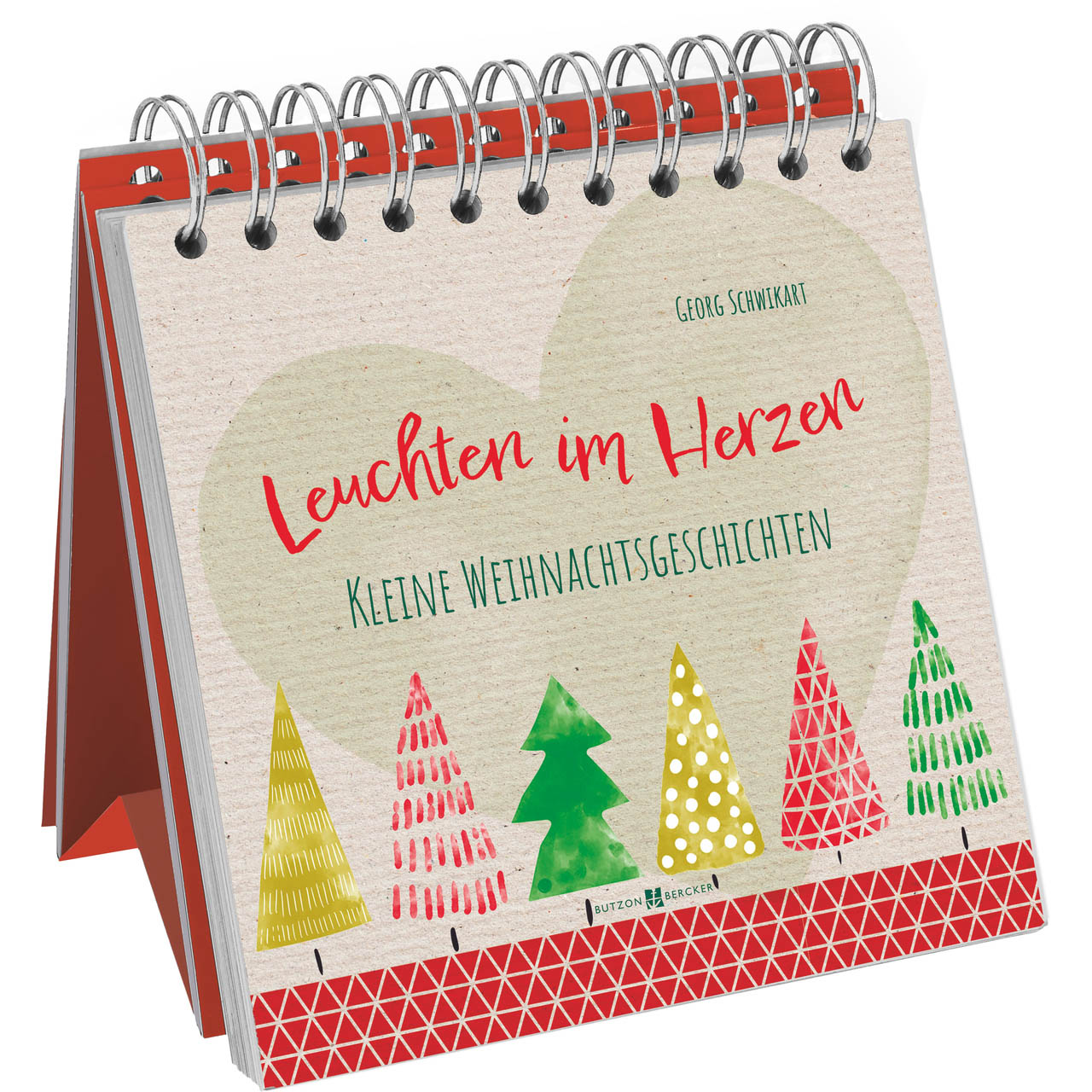 Aufstellbuch - Leuchten im Herzen - Herz Tannenbäume Muster