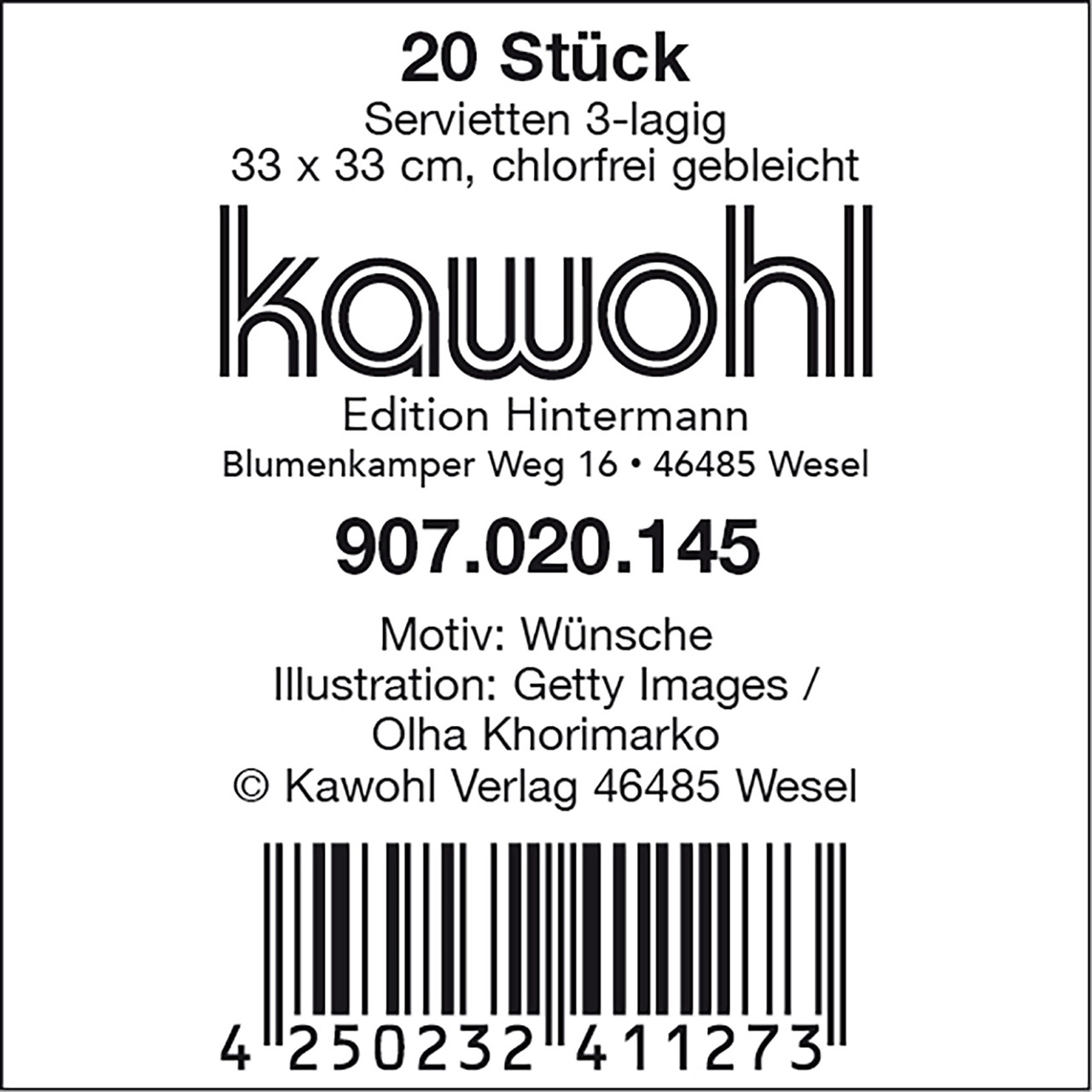 Servietten - Ein Strauß guter Wünsche für dich - Blumen Grafik