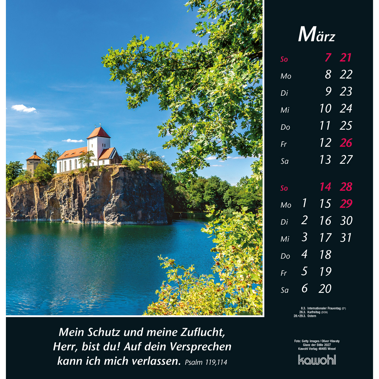 Wandkalender - Glanz der Stille 2027