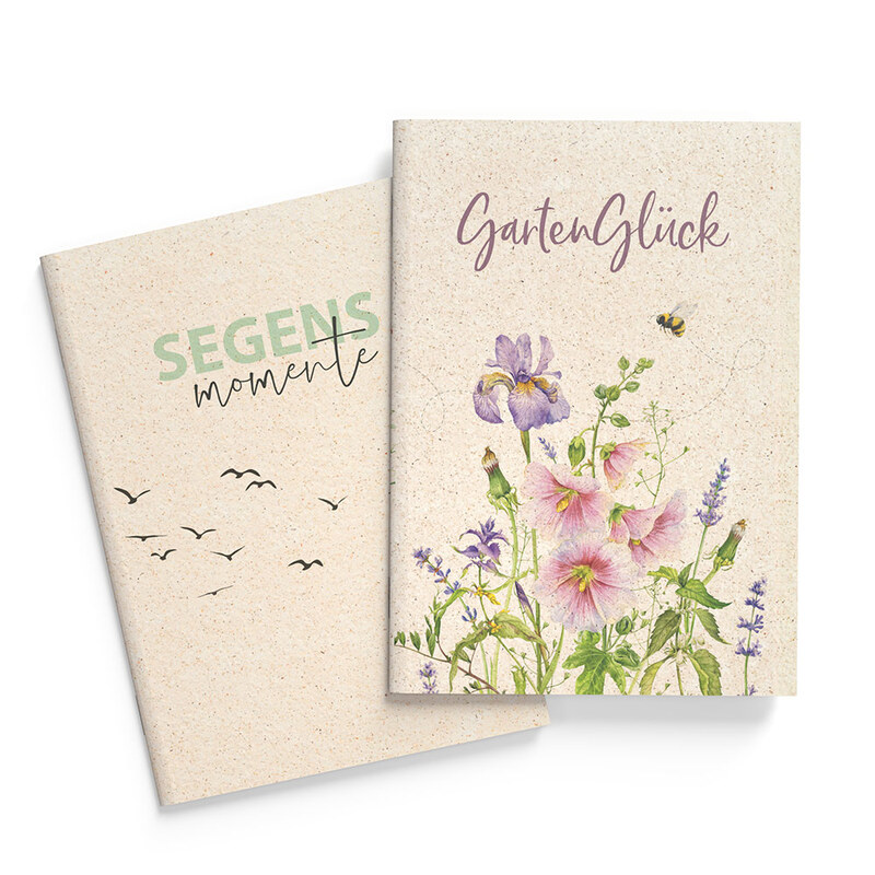 Notizheft - Notizheft-Set 'GartenGlück' 2 Ex. - Blumen Vögel