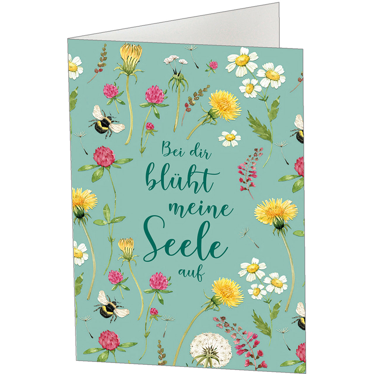Tasse - Bei dir blüht meine Seele auf - Blumen Bienen
