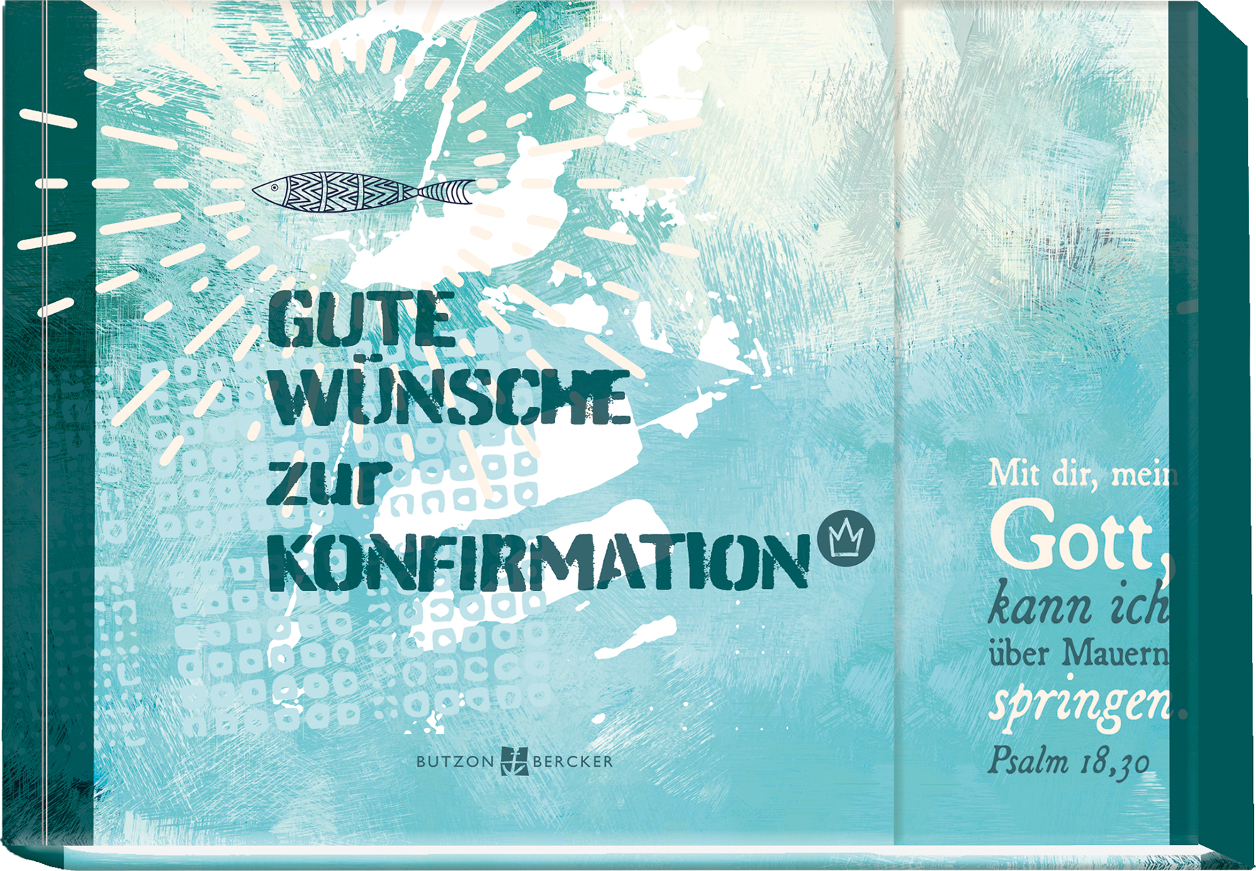 Buch - Gute Wünsche zur Konfirmation - Fisch Sonne Muster