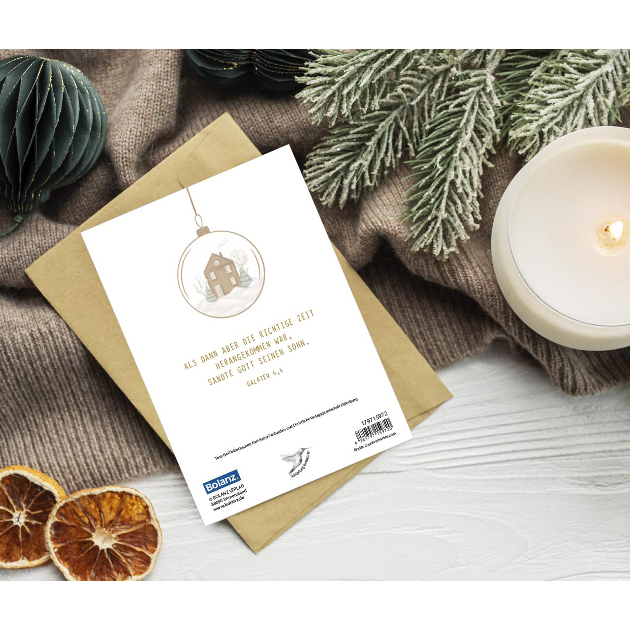 Faltkarte - Faltkarte 'Frohe Weihnachten und ein gesegnetes neues Jahr'  1x   Motiv: Christb