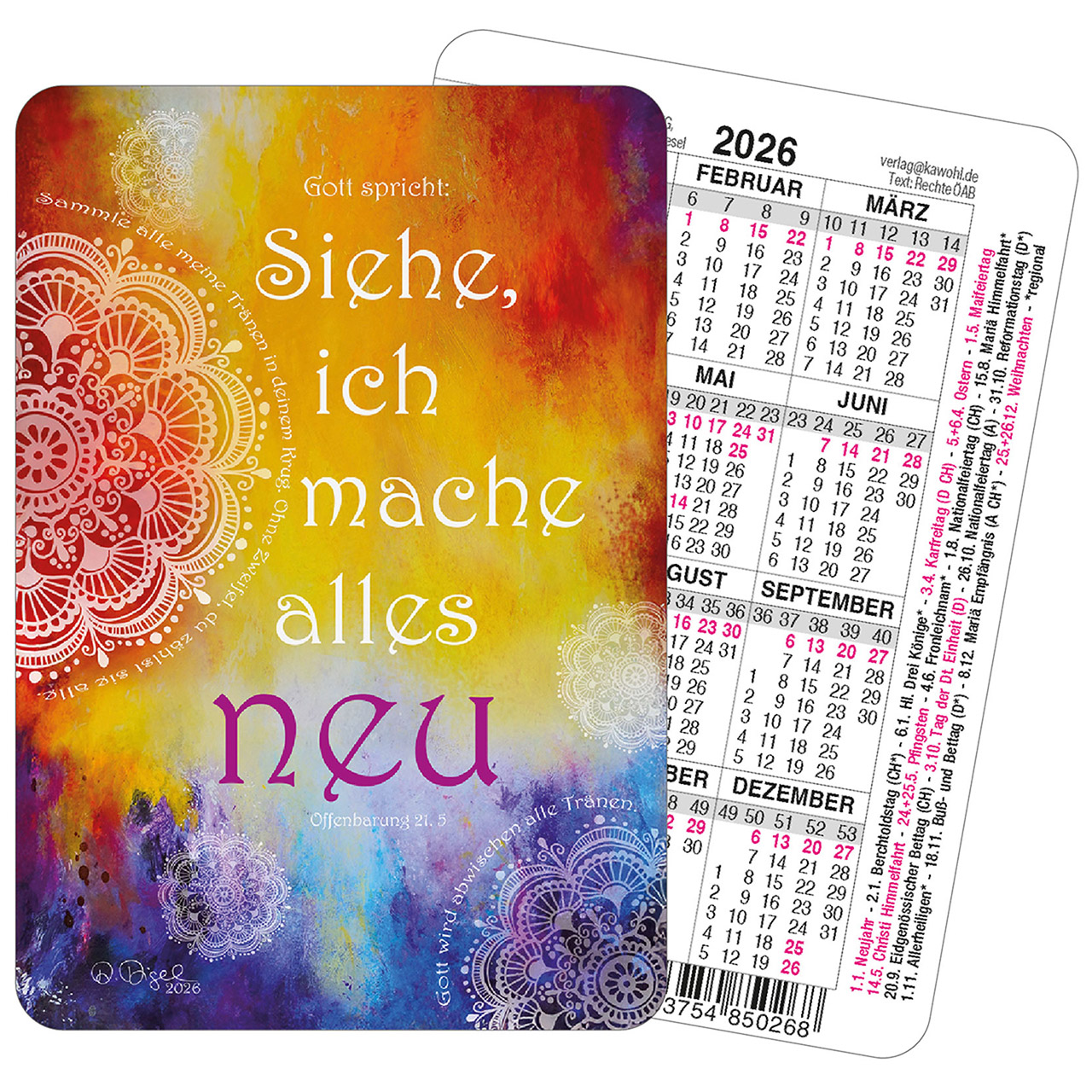 Spielkarten-Kalender 2026