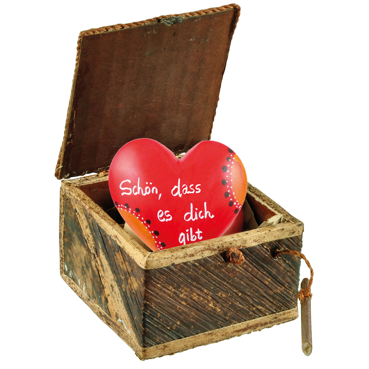 Herz in Box: Schön, dass es dich gibt